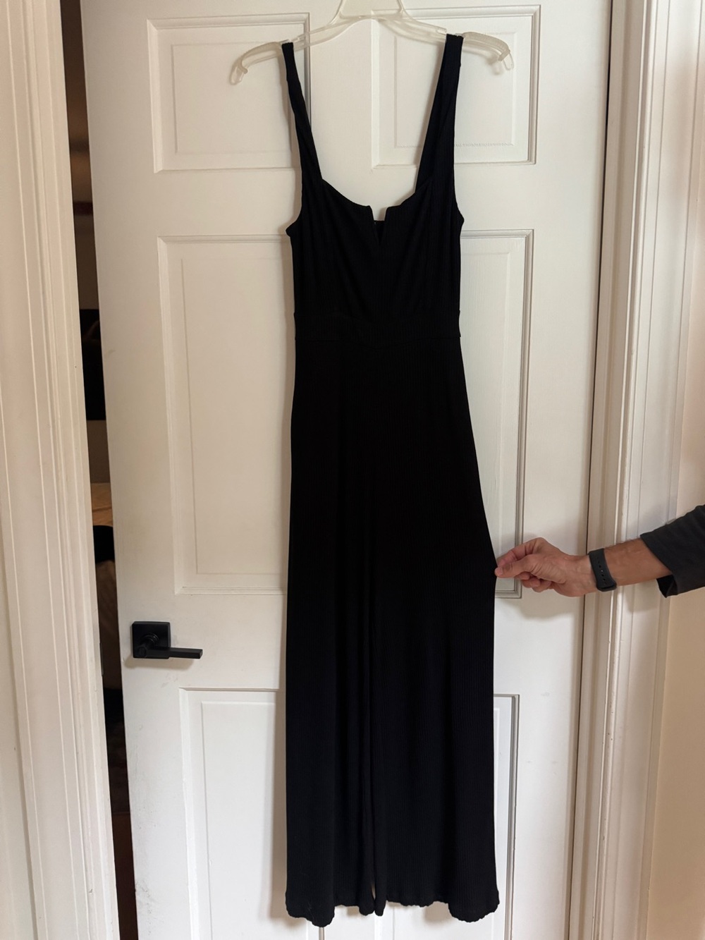 l*space Black Sleeveless Notch-Neck Jumpsuit
